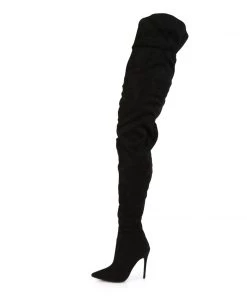 Pleaser Direct Larger Size Shoes Courtly 4017 Black Faux Suede Crotch High Boots 7 Pleaser Direct Larger Size Shoes Courtly 4017 Black Faux Suede Crotch High Boots
