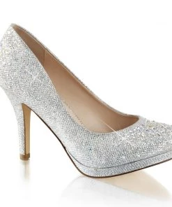 Pleaser Direct Covet 02 Silver Rhinestone Platform Heels Glitter Shoes