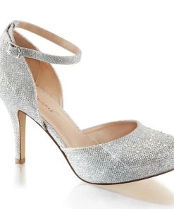 Pleaser Direct Covet 03 Silver Rhinestone High Heels
