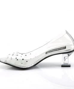 Pleaser Direct Larger Size Shoes Crystal 100 Clear Mules With Crystals