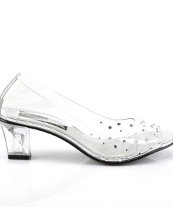 Pleaser Direct Larger Size Shoes Crystal 100 Clear Mules With Crystals