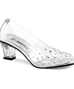 Pleaser Direct Larger Size Shoes Crystal 100 Clear Mules With Crystals