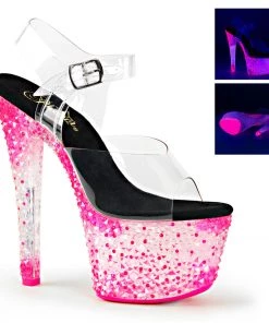Pleaser CRYSTALIZE 308PS Pink 7" - 7 1/2" Heel Larger Size Shoes