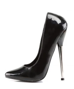 Pleaser Direct Dagger 01 Black Patent Vegan Stiletto Larger Size Shoes