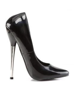 Pleaser Direct Dagger 01 Black Patent Vegan Stiletto Larger Size Shoes