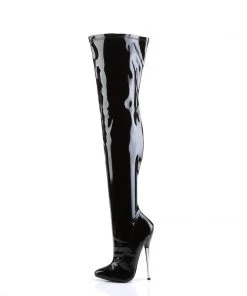 Pleaser Direct Larger Size Shoes Dagger 3000 Black Patent Thigh High Boots 7 Pleaser Direct Larger Size Shoes Dagger 3000 Black Patent Thigh High Boots