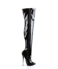 Pleaser Direct Larger Size Shoes Dagger 3000 Black Patent Thigh High Boots 9 Pleaser Direct Larger Size Shoes Dagger 3000 Black Patent Thigh High Boots