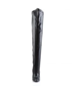 Pleaser Direct Larger Size Shoes Dagger 3060 Black Matte Thigh High Boots