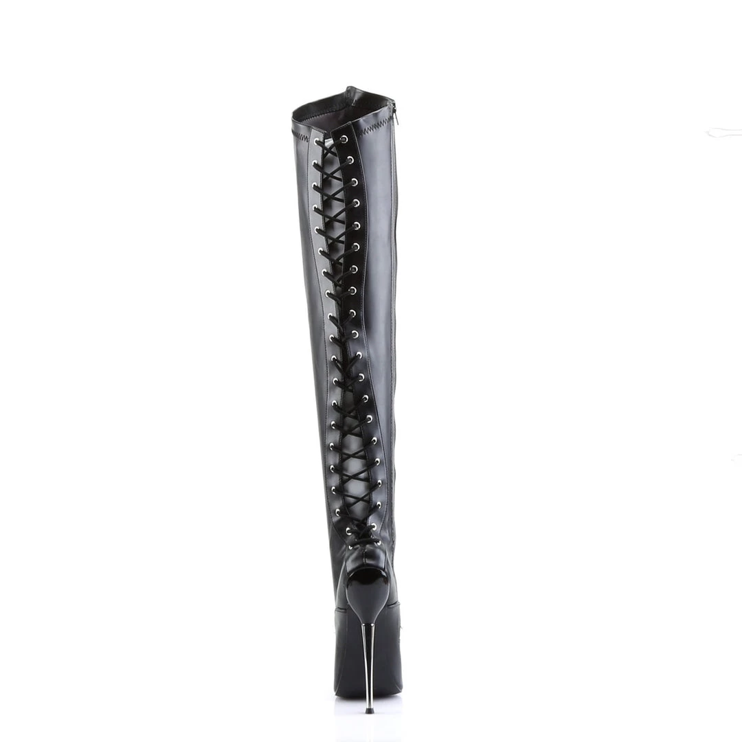 Pleaser Direct Larger Size Shoes Dagger 3060 Black Matte Thigh High Boots 4 Pleaser Direct Larger Size Shoes Dagger 3060 Black Matte Thigh High Boots