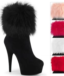 Pleaser Direct Larger Size Shoes Delight 1000 Ankle Boots With Changeable Fur Cuffs