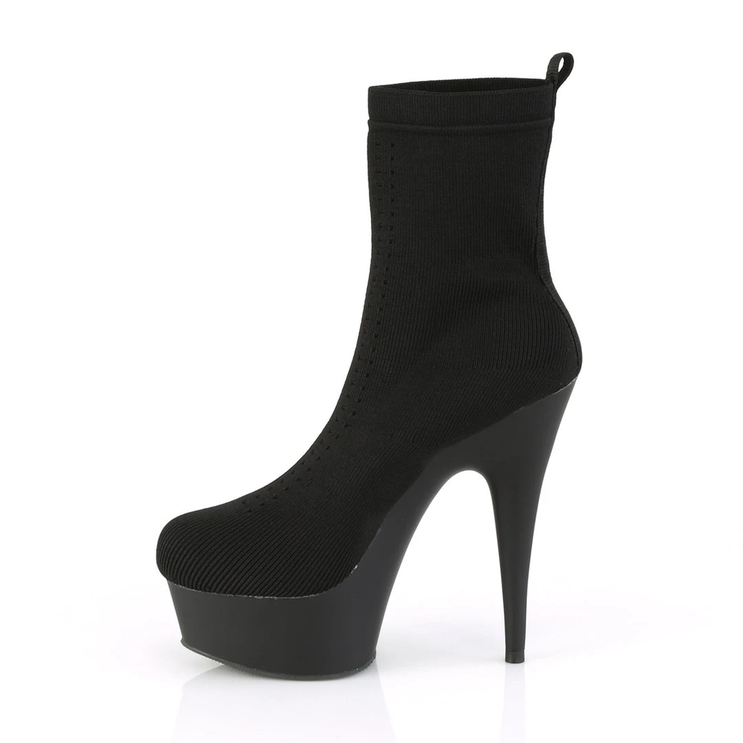 Pleaser Direct Larger Size Shoes Delight 1002-1 Black Knit Ankle Boots 3 Pleaser Direct Larger Size Shoes Delight 1002-1 Black Knit Ankle Boots