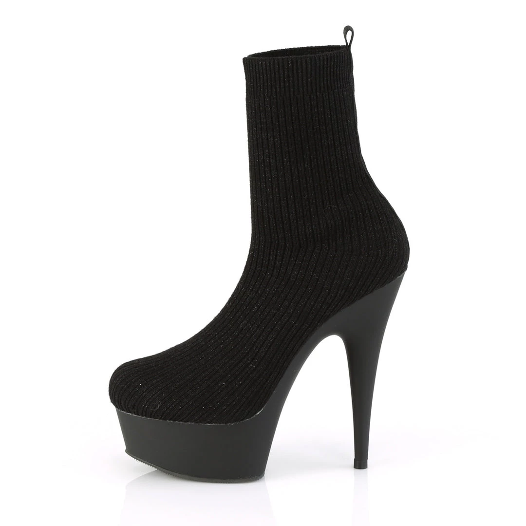 Pleaser Direct Larger Size Shoes Delight 1002-2 Black Knit Ankle Boots 3 Pleaser Direct Larger Size Shoes Delight 1002-2 Black Knit Ankle Boots