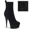Pleaser Direct Larger Size Shoes Delight 1002-2 Black Knit Ankle Boots