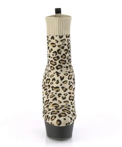 Pleaser Direct Delight 1002LP Leopard Print Ankle Boots