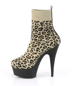 Pleaser Direct Delight 1002LP Leopard Print Ankle Boots