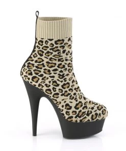 Pleaser Direct Delight 1002LP Leopard Print Ankle Boots