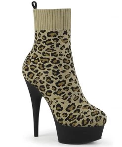 Pleaser Direct Delight 1002LP Leopard Print Ankle Boots