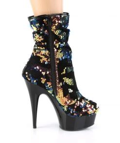 Pleaser Direct Delight 1004 Multi Colour Sequin Ankle Boots