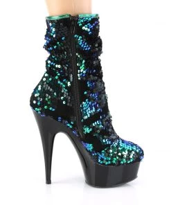 Pleaser Direct Delight 1004 Green Sequin Ankle Boots Platform Shoes 9 Pleaser Direct Delight 1004 Green Sequin Ankle Boots Platform Shoes