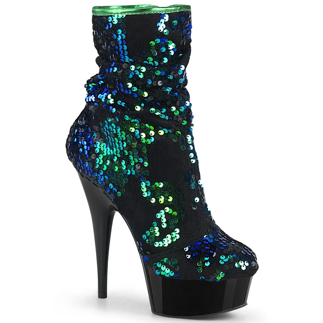 Pleaser Direct Delight 1004 Green Sequin Ankle Boots Platform Shoes 1 Pleaser Direct Delight 1004 Green Sequin Ankle Boots Platform Shoes