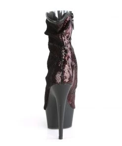 Pleaser Direct Delight 1008SQ Burgundy Sequin Ankle Boots 8 Pleaser Direct Delight 1008SQ Burgundy Sequin Ankle Boots
