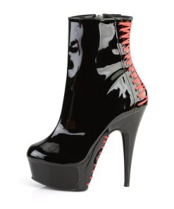 Pleaser Direct Delight 1010 Black And Red Vegan Ankle Boots 7 Pleaser Direct Delight 1010 Black And Red Vegan Ankle Boots