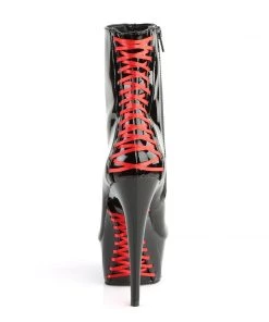 Pleaser Direct Delight 1010 Black And Red Vegan Ankle Boots 8 Pleaser Direct Delight 1010 Black And Red Vegan Ankle Boots
