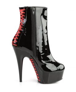 Pleaser Direct Delight 1010 Black And Red Vegan Ankle Boots 9 Pleaser Direct Delight 1010 Black And Red Vegan Ankle Boots
