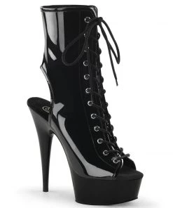 Pleaser Direct Larger Size Shoes Delight 1016 Black Patent Platforms