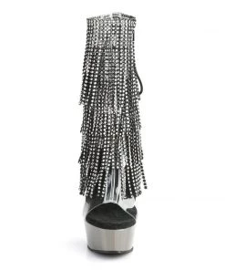 Pleaser Direct Delight 1017RSF Black And Dark Pewter Chrome Platform Ankle Boot