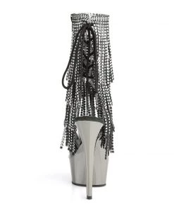 Pleaser Direct Delight 1017RSF Black And Dark Pewter Chrome Platform Ankle Boot