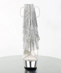 Pleaser Direct Delight 1017RSF Silver Chrome Platform Ankle Boot