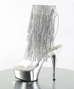 Pleaser Direct Delight 1017RSF Silver Chrome Platform Ankle Boot