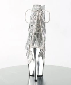 Pleaser Direct Delight 1017RSF Silver Chrome Platform Ankle Boot
