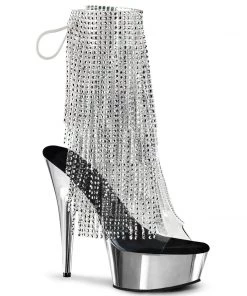 Pleaser Direct Delight 1017RSF Silver Chrome Platform Ankle Boot