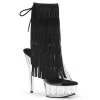 Pleaser Direct Platform Shoes Delight 1017TF Black And Clear Platform Ankle Boot