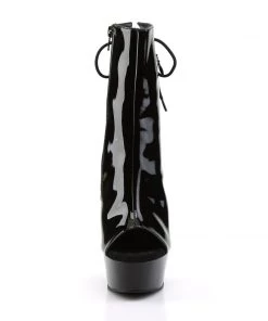 Pleaser Direct Delight 1018 Black Patent Ankle Boots Larger Size Shoes