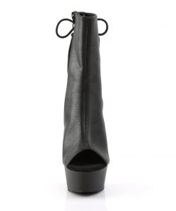 Pleaser Direct Larger Size Shoes Delight 1018 Black Faux Leather Ankle Boots