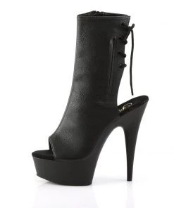 Pleaser Direct Larger Size Shoes Delight 1018 Black Faux Leather Ankle Boots