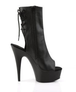 Pleaser Direct Larger Size Shoes Delight 1018 Black Faux Leather Ankle Boots