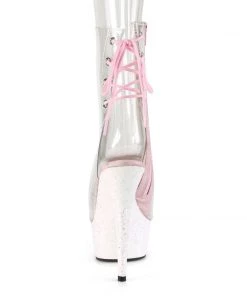 Pleaser Direct Delight 1018C Clear And Glitter Ankle Boots 8 Pleaser Direct Delight 1018C Clear And Glitter Ankle Boots