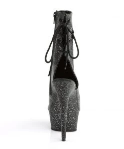 Pleaser Direct Delight 1018MMG Black Faux Leather Ankle Boots