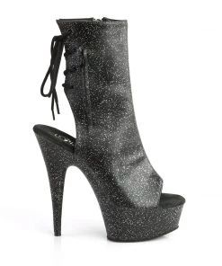 Pleaser Direct Delight 1018MMG Black Faux Leather Ankle Boots