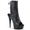 Pleaser Direct Delight 1018MMG Black Faux Leather Ankle Boots