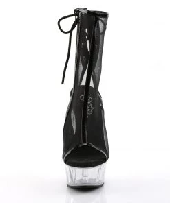 Pleaser Direct Delight 1018MSH Mesh Black Ankle Boots