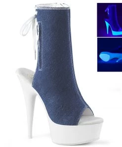 Pleaser DELIGHT 1018SK Blue Vegan Ankle/Mid-Calf Boots