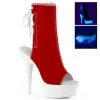 Pleaser DELIGHT 1018SK Red Vegan Ankle/Mid-Calf Boots Larger Size Shoes