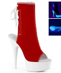 Pleaser DELIGHT 1018SK Red Vegan Ankle/Mid-Calf Boots Larger Size Shoes