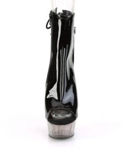 Pleaser Direct Platform Shoes Delight 1018T Black Patent Ankle Boots