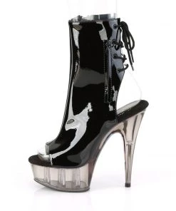 Pleaser Direct Platform Shoes Delight 1018T Black Patent Ankle Boots